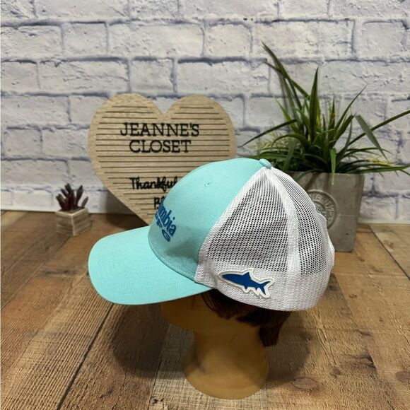 Columbia Teal PFG Logo Mesh SnapBack Hat Cap Teal White Fishing - Picture 3 of 6